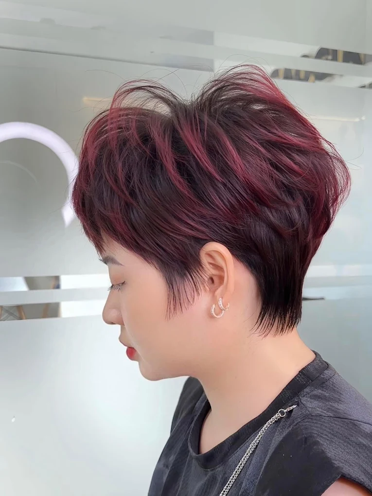 Burgundy pixie